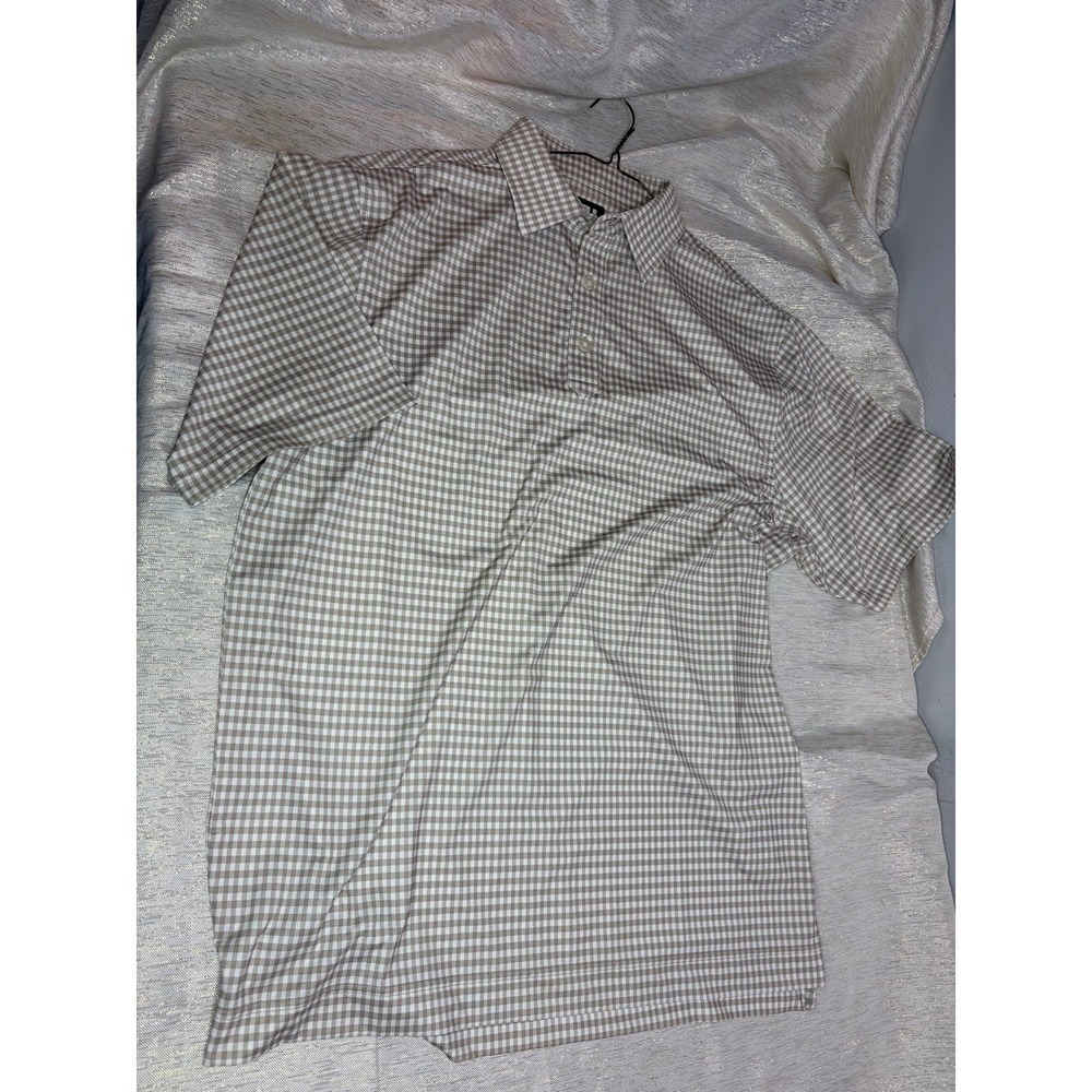 FootJoy FJ Polo Shirt Mens Size Medium Checked Short Sleeve Golf